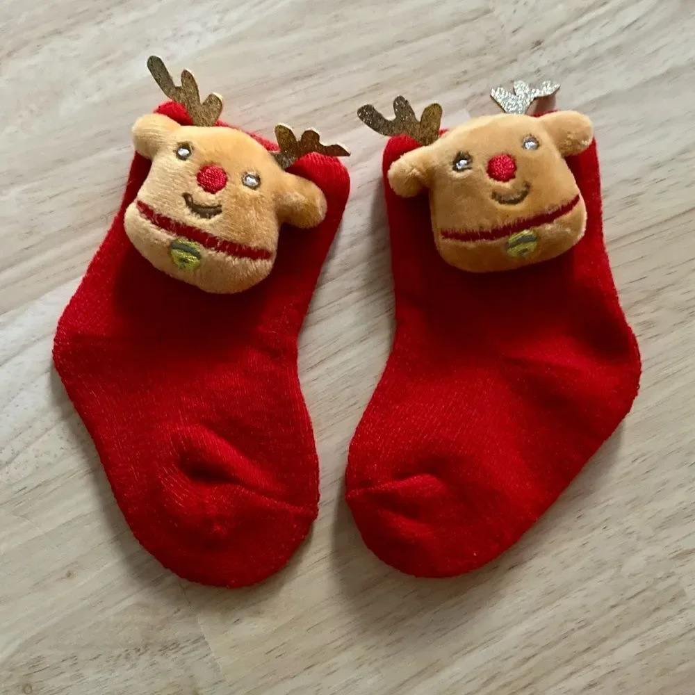 Reindeer Baby Socks